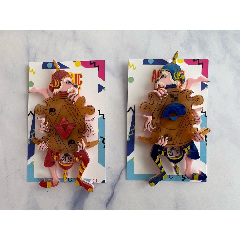 Labyrinth Four Guards Acrylic Brooch Set Acrylic Addict Door Guards Riddle